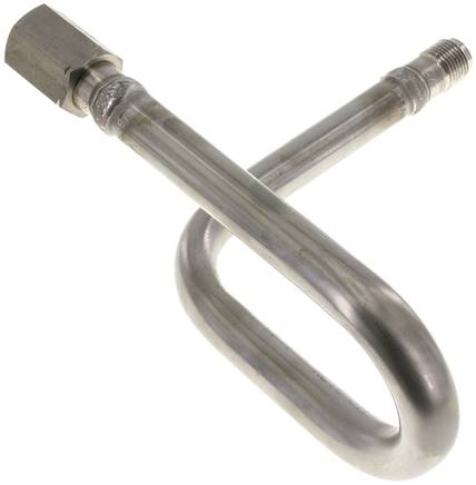 Wassersackrohr U-Form(1.4571) G 1/2" (AG)-Zapfen-G 1/2" (IG)-Spannmuffe