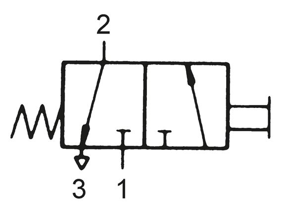 3/2-Wege Drucktaster-Ventil, schwarz (30,5mm), M5