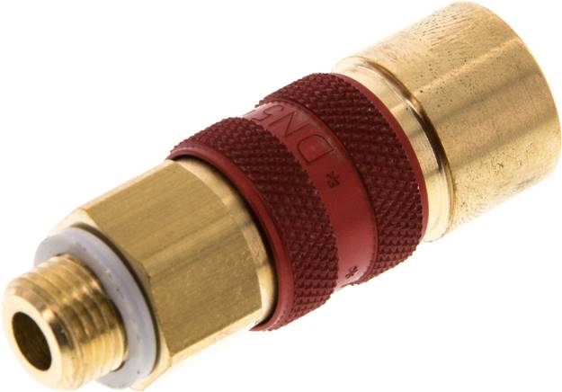 Schnellkupplung (NW5) G 1/8"(AG), rot, Achteck SW10