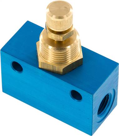 Block-Drosselrückschlagventil, G 1/4", mit Messingspindel (in aggressiven Umgebungen)