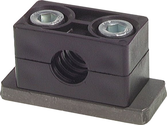 Rohrschelle, 42mm, Baugröße 3, schwere Baureihe, mit Anschweißplatte