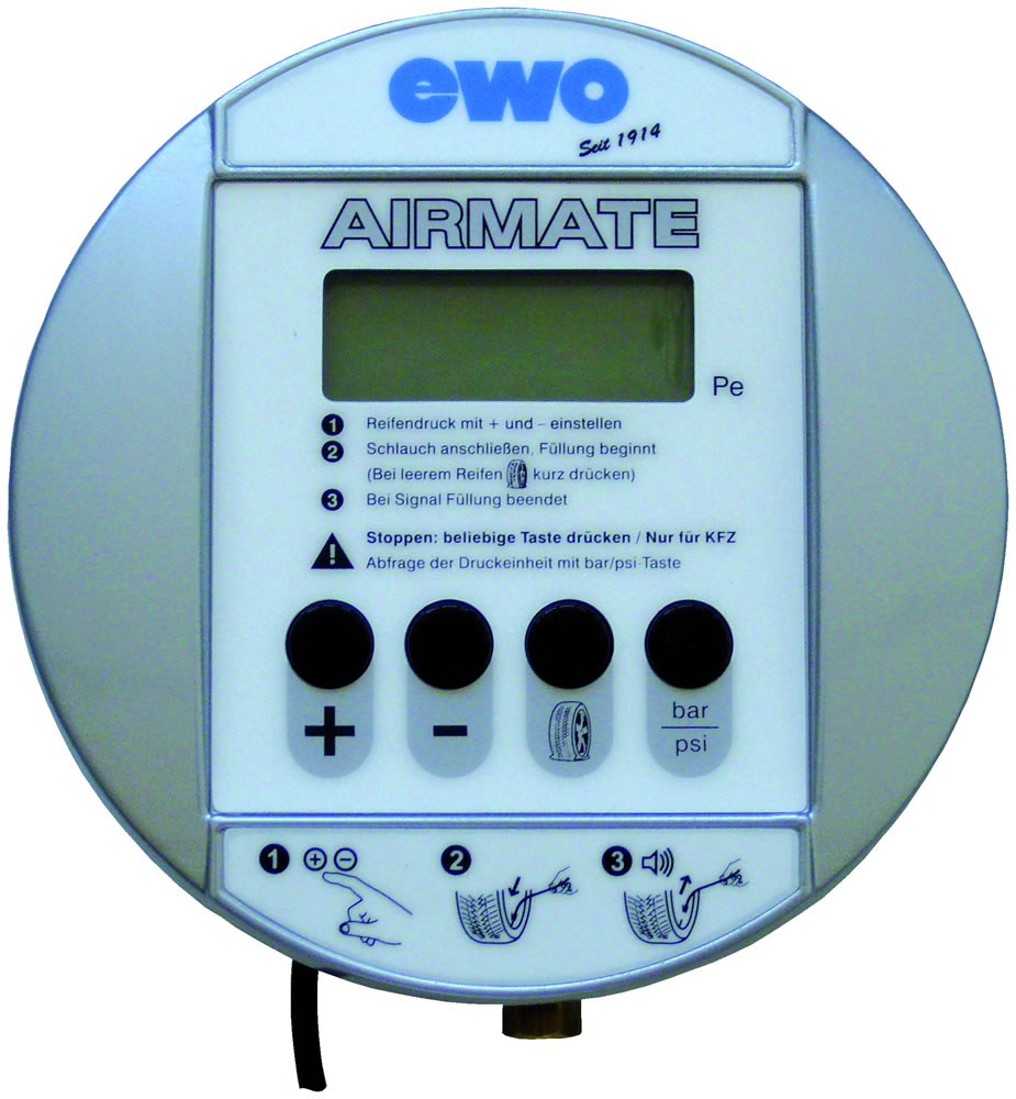 Digitaler Reifenfüllautomat ewo airmate, Tankstellenausführung 5,5 bar für PKWs - geeicht