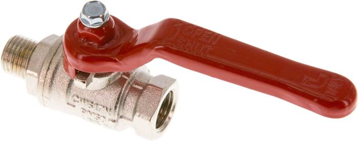 Messing-Kugelhahn, kurz, G 1/4" (AG/IG), -0,9 bis 50bar