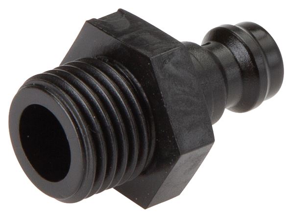 Kupplungsstecker (NW5) G 1/8", POM (AG), beidseitig absperrend