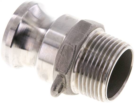 Kamlock-Stecker (F) NPT 1"(AG), Edelstahl (1.4408)