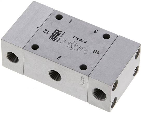 3/2-Wege Pneumatikimpulsventil, G 1/8", dominierend