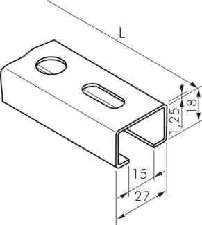 Montageschiene MS 27/18, 2 mtr., Stahl verzinkt