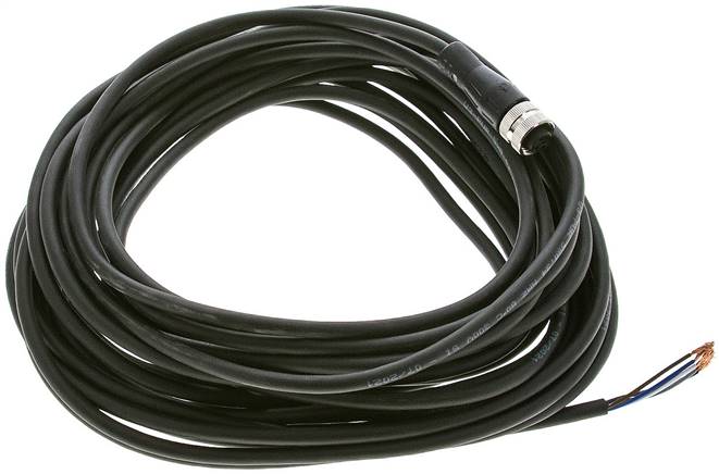 Kabel mit M12-Kupplung, 10 m, gerade, 5 lose Kabelenden (Pin 1 bis 5)
