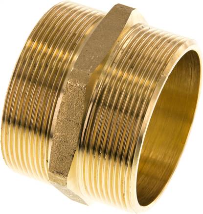 Doppelnippel G 2-1/2"-G 2-1/2", Messing/Rotguss