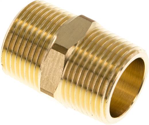 Doppelnippel R 3/4"-R 3/4", Messing/Rotguss
