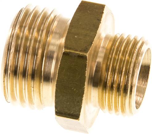 Doppelnippel G 1/2"-G 3/8", Messing/Rotguss