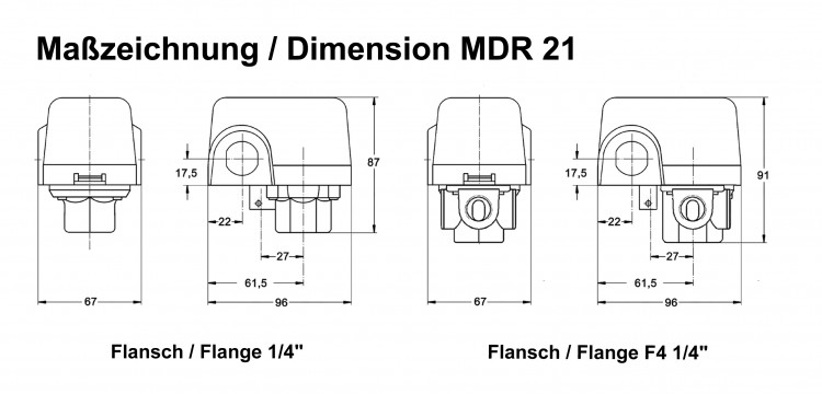 Condor Druckschalter Typ MDR 21/11-EA F4 1/4