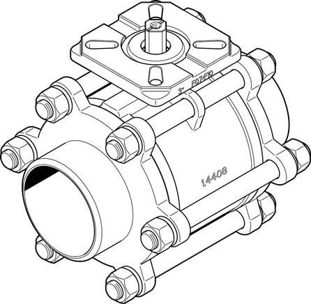 FESTO VZBA-3"-WW-63-T-22-F0710-V4V4T (1686704) Kugelhahn
