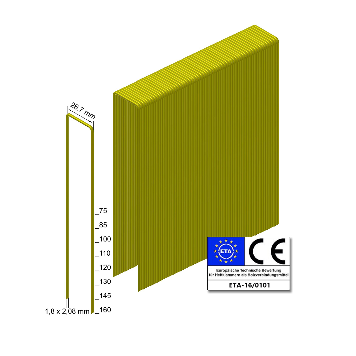 Prebena Heftklammern WP85CRFHA-ETA rostfrei - neue VPE 2.180 Stück
