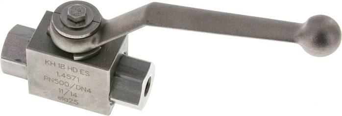 Hochdruck-Kugelhahn, Edelstahl, G 1/8", -0,999 bis 500bar