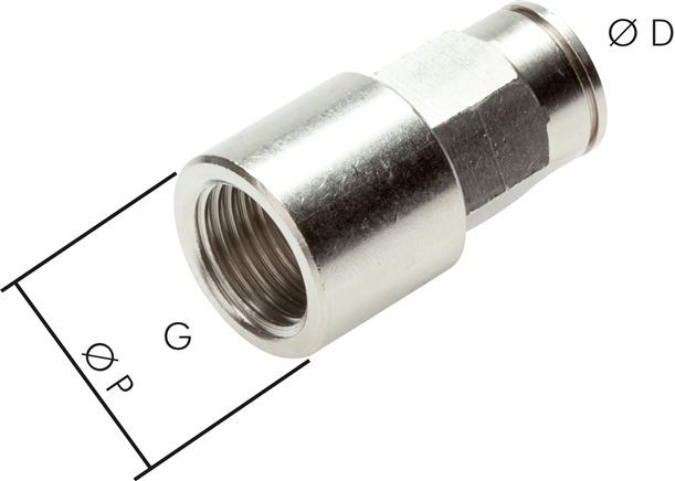 Steckanschluss m. Innengew. G 1/4"-10mm, IQS-MSV (Hochtemperatur), Dichtung FKM