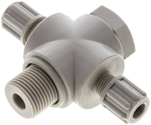 T-Verschraubung G 3/8"-6x4mm, Polypropylen, Hohlschraube