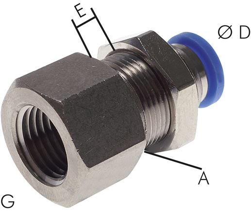 Schott-Steckanschluss mit IG. G 3/8"-6mm, IQS-Standard