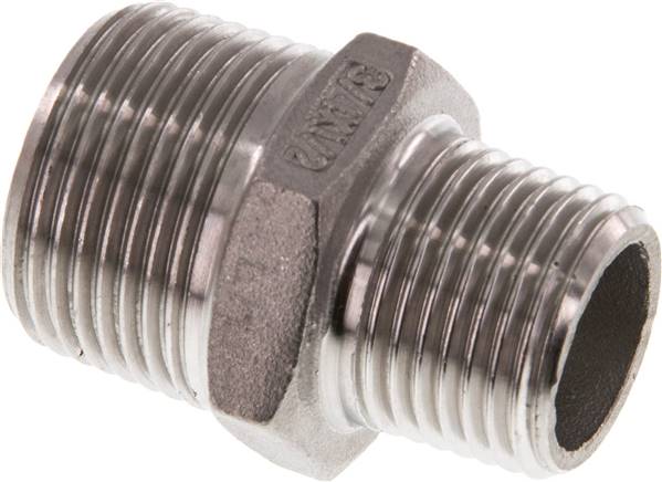 Doppelnippel R 3/4"-R 1/2", 1.4408