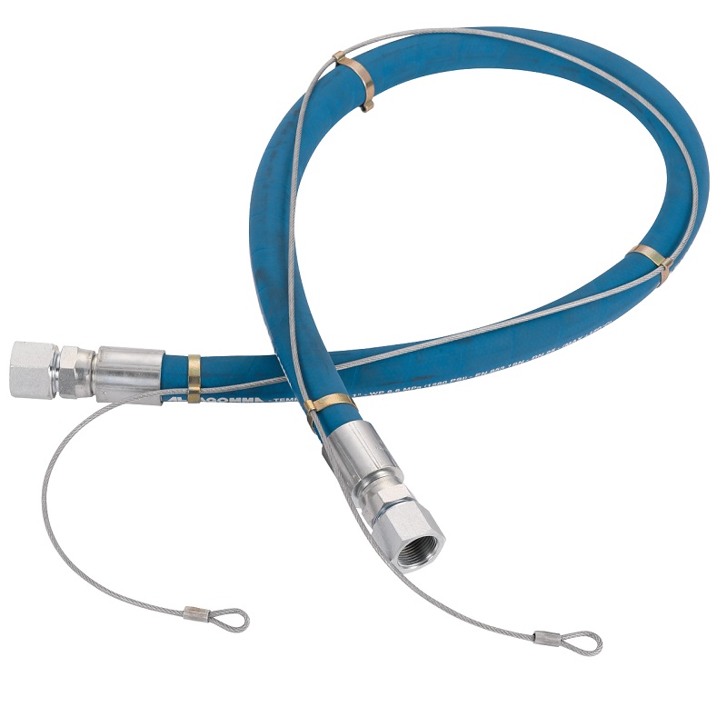 Prevost Verbindungsschläuche mit Sicherheitsstahlseil - Drehkupplungen mit Innengewinde, IG G 1 BSPP