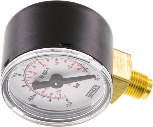 Manometer senkrecht (ST/Ms), 40mm, -1 bis 0 bar, G 1/8"