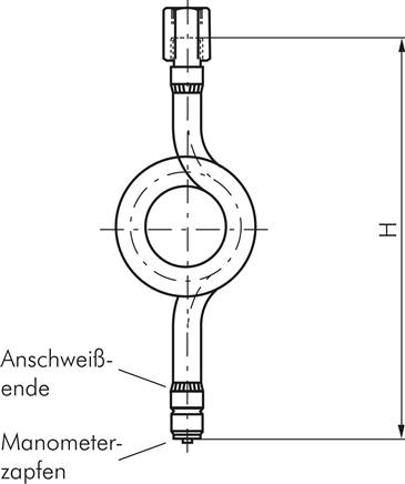 Wassersackrohr Kreisform (ST 35.8) G 1/2" (AG)-Zapfen