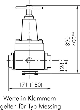 Druckregler, 1.4404, G 1-1/2", 0,2 - 3bar (nicht rücksteuerbar)