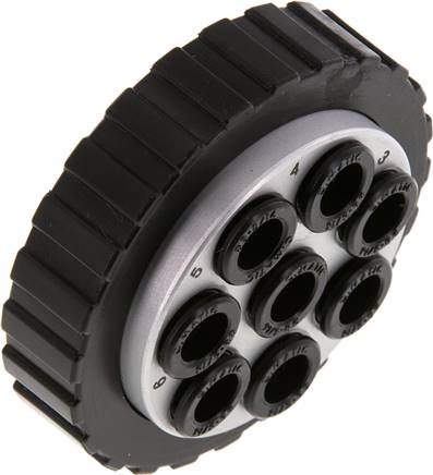 Mehrfachkupplung 8x 8mm Schl.,Stecker, rund