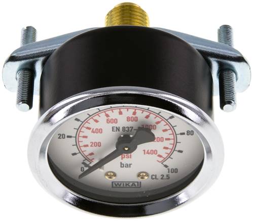 Einbaumanometer, 3-kant-Frontring, 50mm, 0 - 100 bar