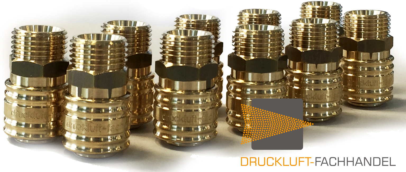 DF-Schnellkupplung NW 7,2 G 1/2 außen - 10 Stück - Messing blank