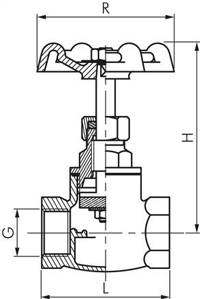 Muffen-Absperrventil, Eco-Line, Messing, G 1", PN 10