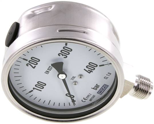 Chemie-Manometer senkrecht, 100mm, 0 - 400 bar