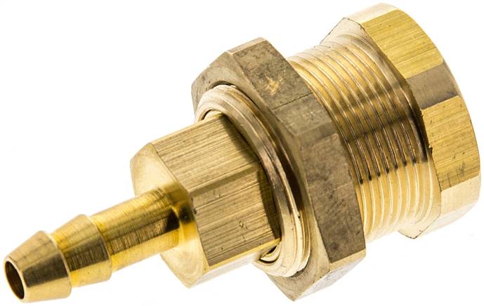Abreiß- Schnellkupplung (NW5) 6 (1/4")mm Schlauch, Messing, für Stecker beidseitig absperrend