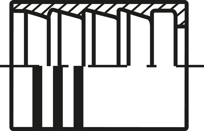 ES-Pressanschluss Hülse 4 SP (außen geschält), 33 x 40 (Da x L), DN16