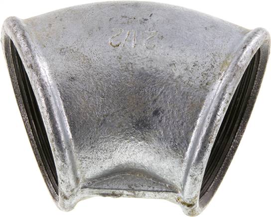 45°-Winkel Rp 2-1/2" (IG), Temperguss verzinkt