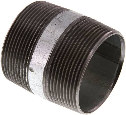 Rohrdoppelnippel R 2"-60mm, Stahlrohr ST 37 verzinkt