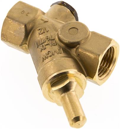 Schrägsitz-Rückschlagventil, Rp 1/2", PN 16 / FKM-Dichtung, Messing