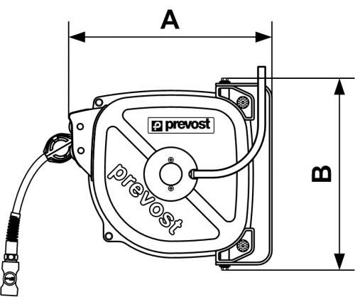 Prevost Industrie-Schlauchaufroller 15 m - 10x14 mm DRF 1015ES mit Sicherheitskupplung ESI 07