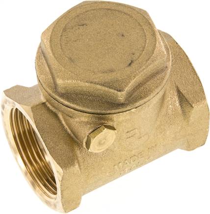 Rückschlagklappe G 1-1/4", PN 10, Messing, metallisch dichtend