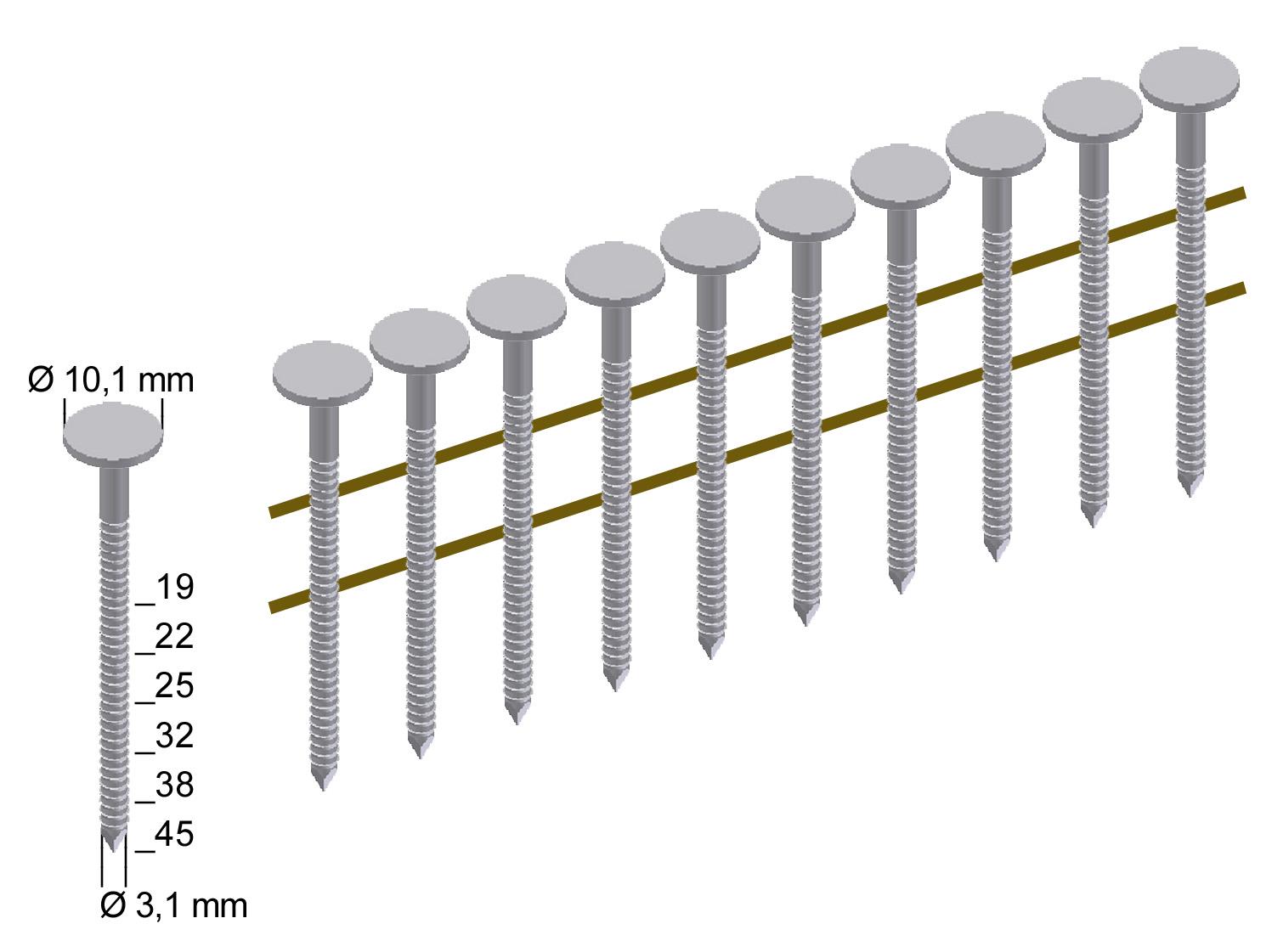 Prebena Dachpappnägel CNZ31/22NKRI galvan. verzinkt gerillt