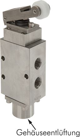 5/2-Wege-Endschalter, G 1/4" , Rollenhebel, Edelstahl