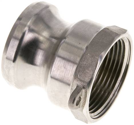 Kamlock-Stecker (A) NPT 1-1/4"(IG), Edelstahl (1.4408)