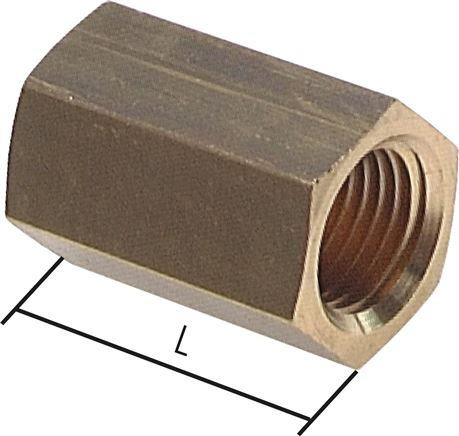 Muffe G 3/8"-G 3/8", Messing