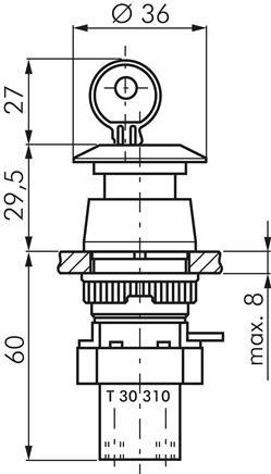 3/2-Wege Not-Aus-Taster-Ventil, rot (22,5mm), M5