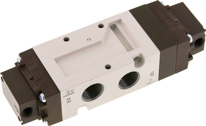 5/3-Wege Pneumatikventil, G 3/8" (Pilot G 1/8"), Mittelstellung belüftet