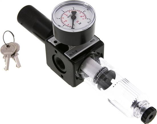 MULTIFIX Filterregler, abschließbar, G 3/8", 0,1 - 3bar, Baureihe 1