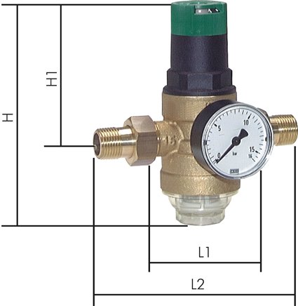 Druckminderer für Trinkwasser R 1-1/4", 1,5 - 6 bar, DVGW