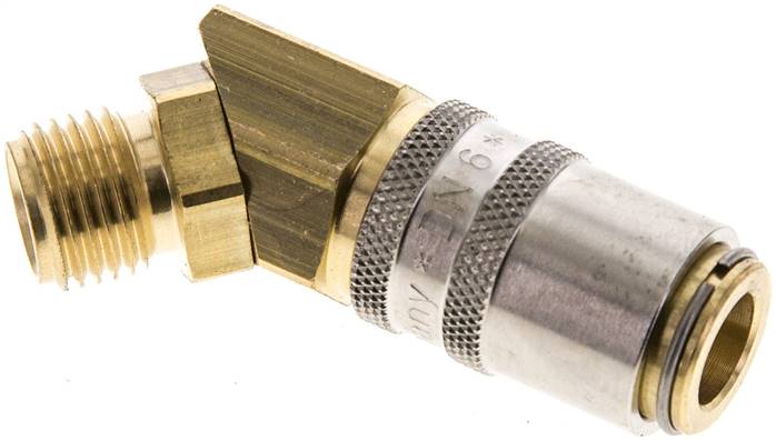 45°-Temperier-Schnellkupplung 9mm Zapfen,G 1/4"(AG)