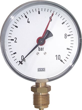 Manometer senkrecht, 80mm, 0 - 1 bar