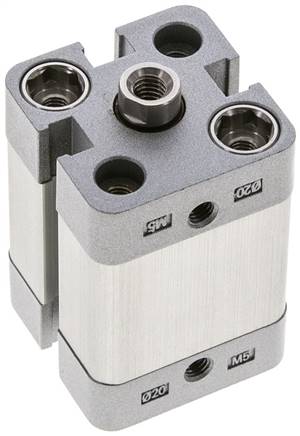 ISO 21287-Zylinder, doppeltw., Kolben 20mm, Hub 15mm, Kolbenstange mit IG